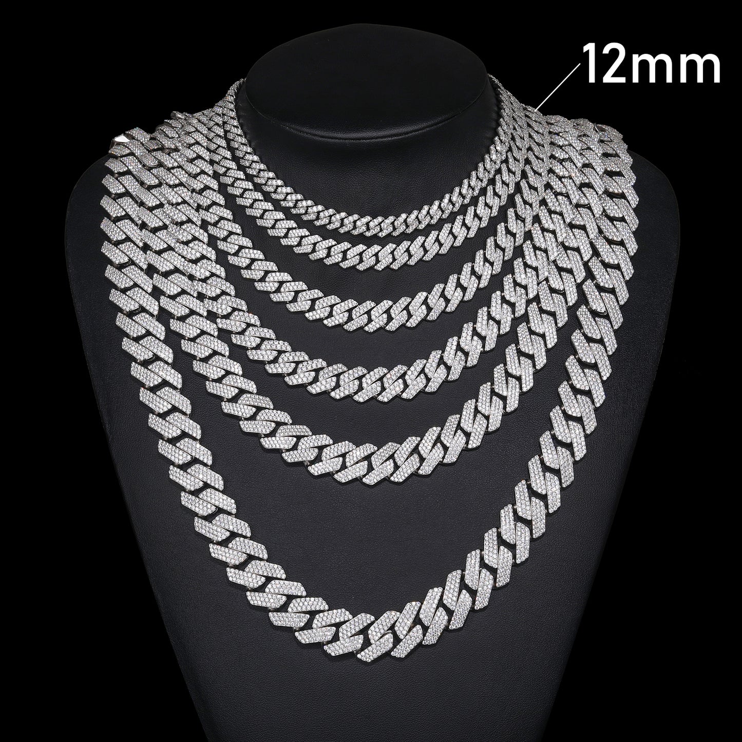 VVS Moissanite Diamond Iced Out Cuban Link שרשרת שרשרת לגברים