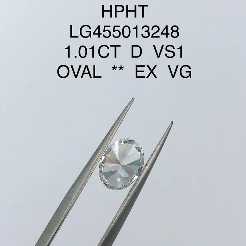 IGI GIA 认证椭圆形实验室培育钻石 D VVS 1-3CT 散装 HPHT CVD 批发