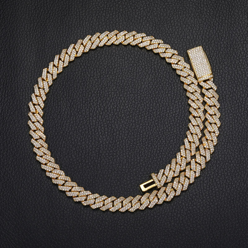 925 Sterling Sølv VVS Moissanite Cuban Link Chain Iced Halskjede Hip Hop Herre