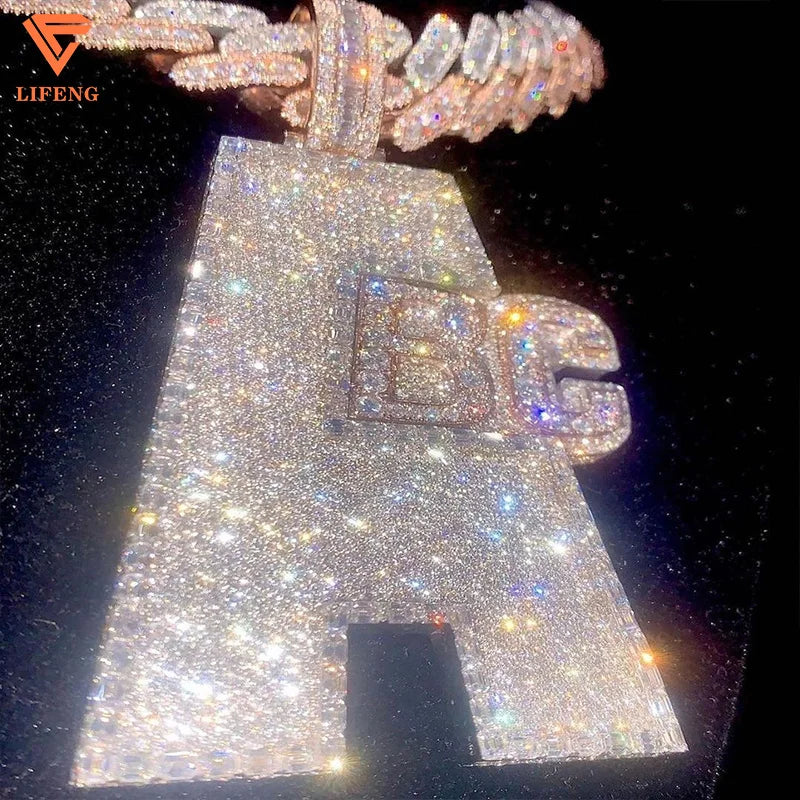 Hip Hop Pendant With VVS Moissanite Passes Diamond Tester Logo Men Charm