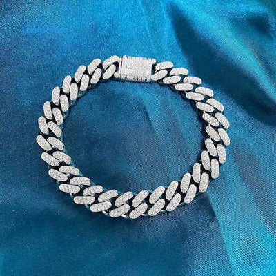 Fashion Leading Hip Hop Jewelry Iced Out Cuban Link Chains Bracelets for Men Natural Diamond 18K Gold Bracelet - The Sparkling Squirrels & Co. 