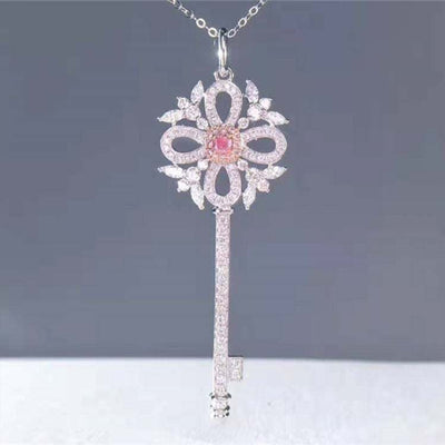 0.13ct Natural Pink Diamond 18k Gold Women Necklace - The Sparkling Squirrels & Co. 