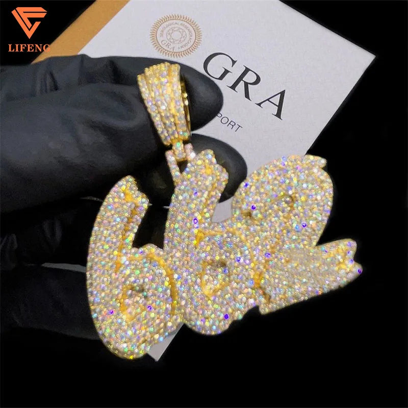 Hip Hop Pendant With VVS Moissanite Passes Diamond Tester Logo Men Charm