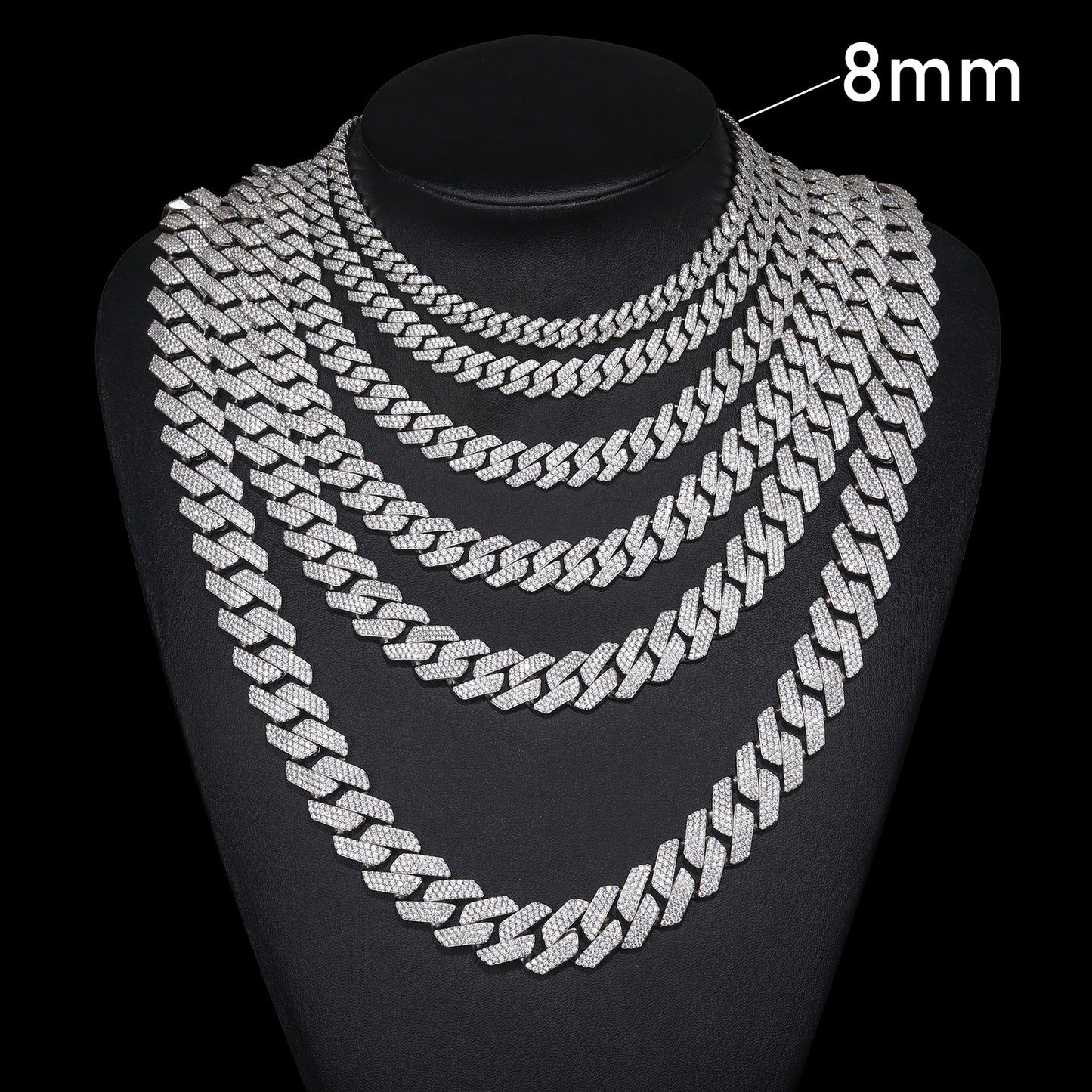 VVS Moissanite Diamond Iced Out Cuban Link שרשרת שרשרת לגברים