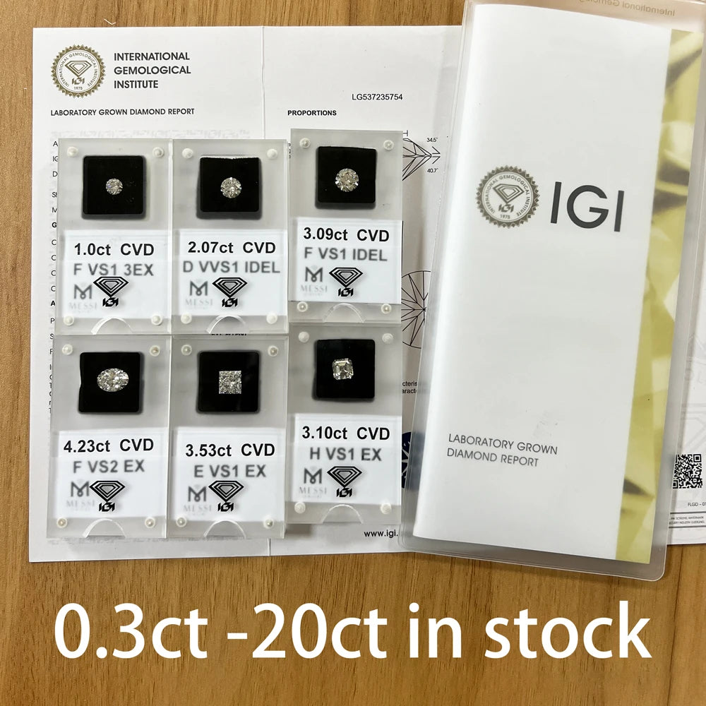 IGI GIA-zertifizierter Labordiamant VVS-VS1 0,3–6 Karat HPHT CVD Synthetischer loser