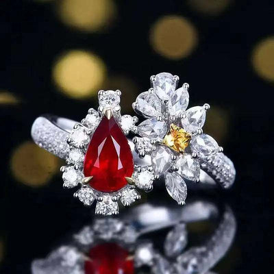 SGARIT Fine Jewelry Mozambique 18k Gold 1.04ct Unheated Natural Pigeon Red Ruby Diamond Ring AIGS Certificate for Woman Gifts - The Sparkling Squirrels & Co. 