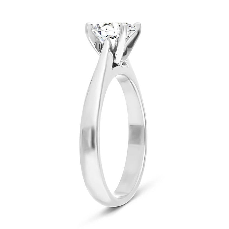 SGARIT Trendy Jewelry 10K White Gold 1.00CT Round Lab Grown Diamond Ring CVD HTHP Real Gold Four Prong Ladies Solitaire Ring