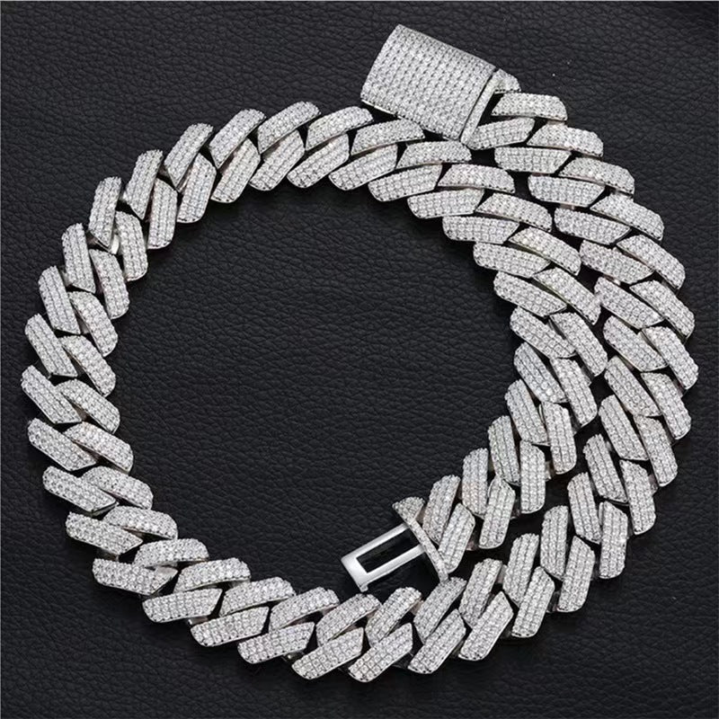 Diamanttester GRA bestehen Moissanit Cuban Link Kette Rapper Hip Hop Stil