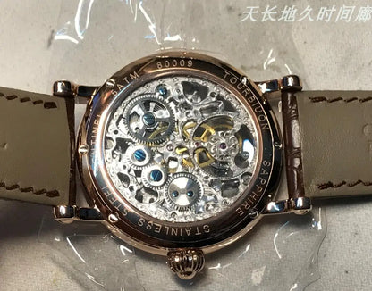 Tourbillon Movement 8000K Watch Hollow Tourbillon Mechanical Men's Watch Crocodile Leather Waterproof automatic watch men