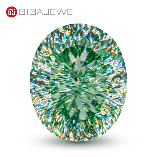 GIGAJEWE Moissanite Customized Demon Eye Cut Green Color Handmade VVS1 Loose Diamond Test Passed Gemstone for Jewelry Making