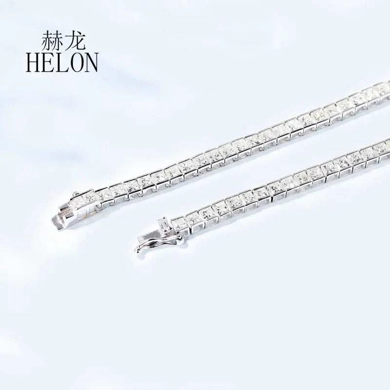 HELON Solid 14k AU585 White Gold Princess Cut 17 Carat Natural - The Sparkling Squirrels & Co. 