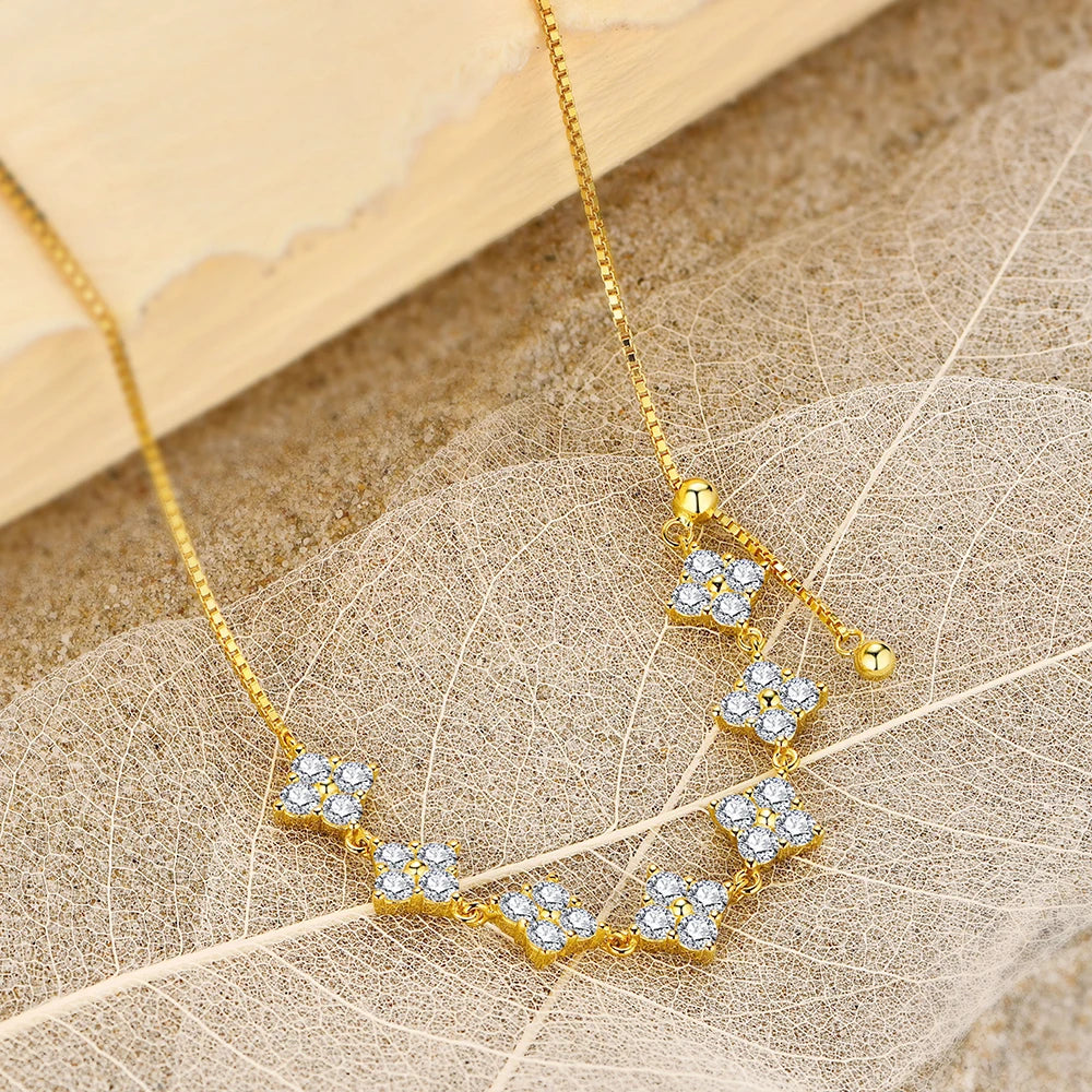 D-Color Moissanite Bridal Necklace – Sterling Silver & Gold Pendant