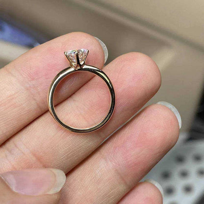 Meisidian 18K White Solid Gold 1 2 Carat FG VS Lab CVD Diamond Engagement Ring for Women - The Sparkling Squirrels & Co. 