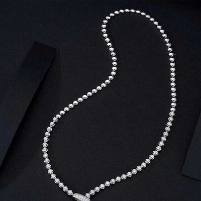 European and American trend ins bubble large set chain 18k gold natural diamond pendant clavicle chain 3.951 carat necklace - The Sparkling Squirrels & Co. 