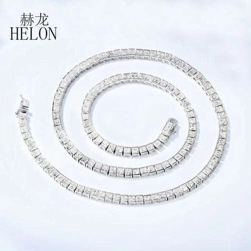 HELON Solid 14k AU585 White Gold Princess Cut 17 Carat Natural - The Sparkling Squirrels & Co. 