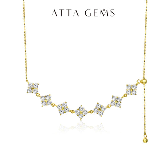 D-Color Moissanite Bridal Necklace – Sterling Silver & Gold Pendant