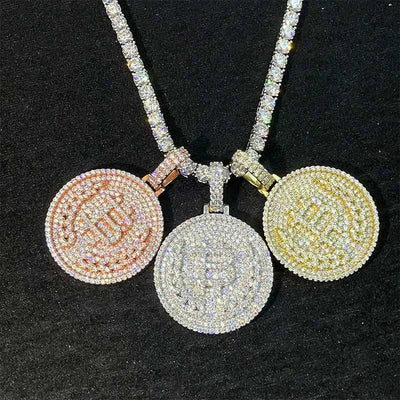 Diamond hair hot-selling bitcoin pendant 925 silver moissanite hip-hop pendant with 6.5mm tennis chain necklace - The Sparkling Squirrels & Co. 