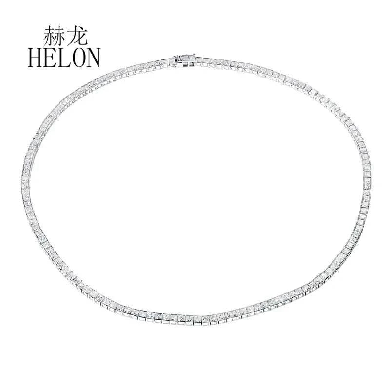 HELON Solid 14k AU585 White Gold Princess Cut 17 Carat Natural - The Sparkling Squirrels & Co. 