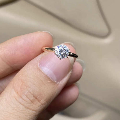 Meisidian 18K White Solid Gold 1 2 Carat FG VS Lab CVD Diamond Engagement Ring for Women - The Sparkling Squirrels & Co. 