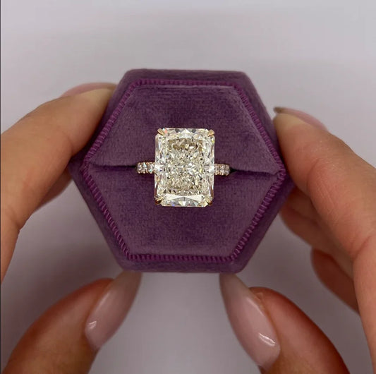 14K Yellow Gold Radiant Cut Lab Grown Diamond Engagement Ring 1- 5ct CVD Diamond Ring Lab Diamond Engagement Ring Halo Ring IGI