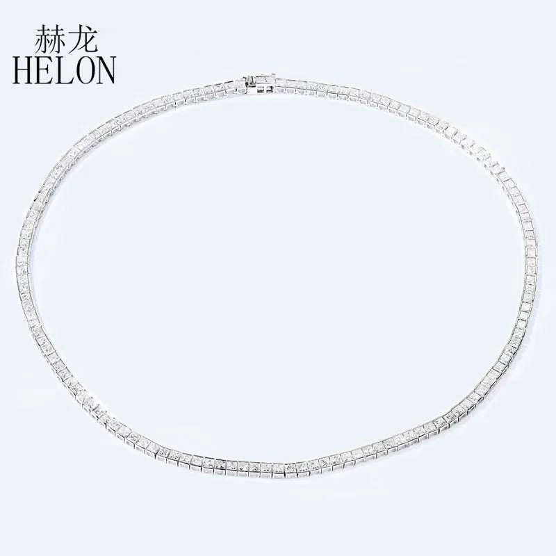 HELON Solid 14k AU585 White Gold Princess Cut 17 Carat Natural - The Sparkling Squirrels & Co. 