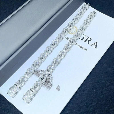 Diamond hair original design hip Hop Cuban bracelet 925 silver 10mm figure eight chain Mozambican men's and women's bracelet who - The Sparkling Squirrels & Co. 