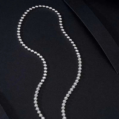 European and American trend ins bubble large set chain 18k gold natural diamond pendant clavicle chain 3.951 carat necklace - The Sparkling Squirrels & Co. 