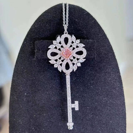 CZZL24 GIA Qualified Natural 0.28Ct Fancy Orangy Pink Diamonds SI1 Pendants Necklaces for Women Fine Jewelries