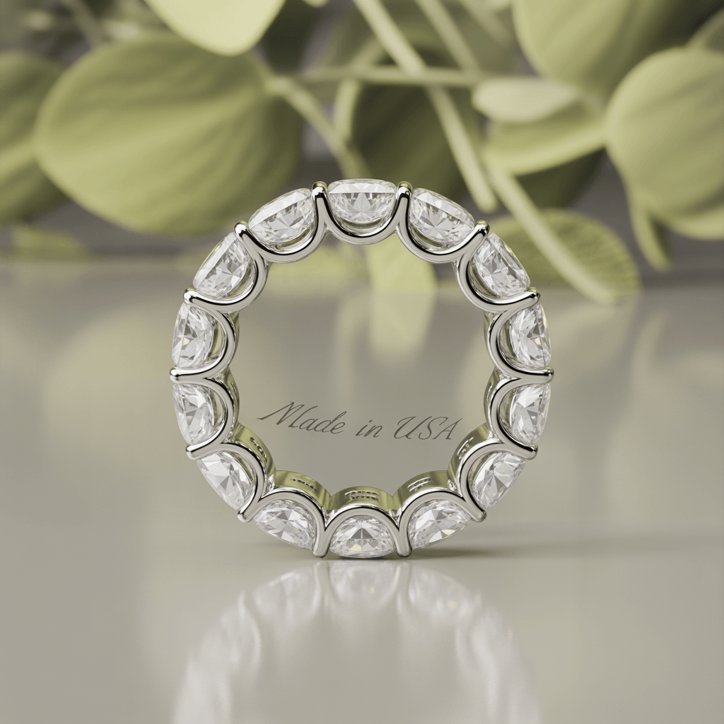 Elessar Circle eternity ring in 14k white gold with continuous lab-grown diamonds, symbolizing eternal love and unity.