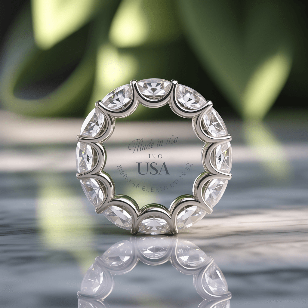 Elessar Circle ring in 14k white gold with lab-grown diamonds in a continuous eternity band design.