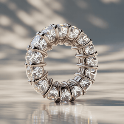 Elessar Circle eternity ring in 14k white gold with continuous lab-grown diamonds in a circular design