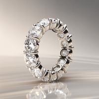 Elessar Circle eternity ring in 14k white gold with continuous lab-grown diamonds, symbolizing eternal love and light.