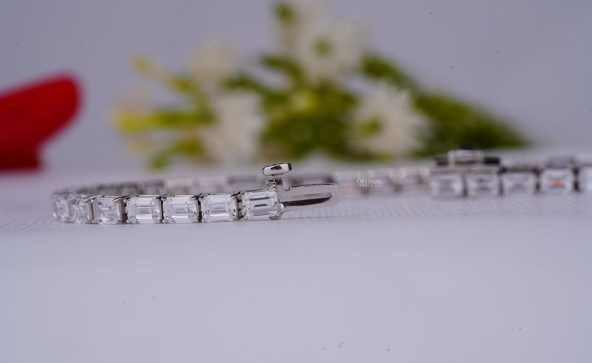 Stunning Emerald Cut Lab Grown Diamond 8.00 Ctw White Gold Tennis - The Sparkling Squirrels & Co. 