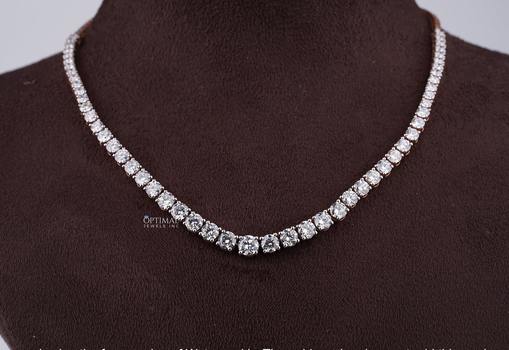 Elegant Gold Necklace Featuring Brilliant Round-Cut Diamond, 15.00 Ctw - The Sparkling Squirrels & Co. 