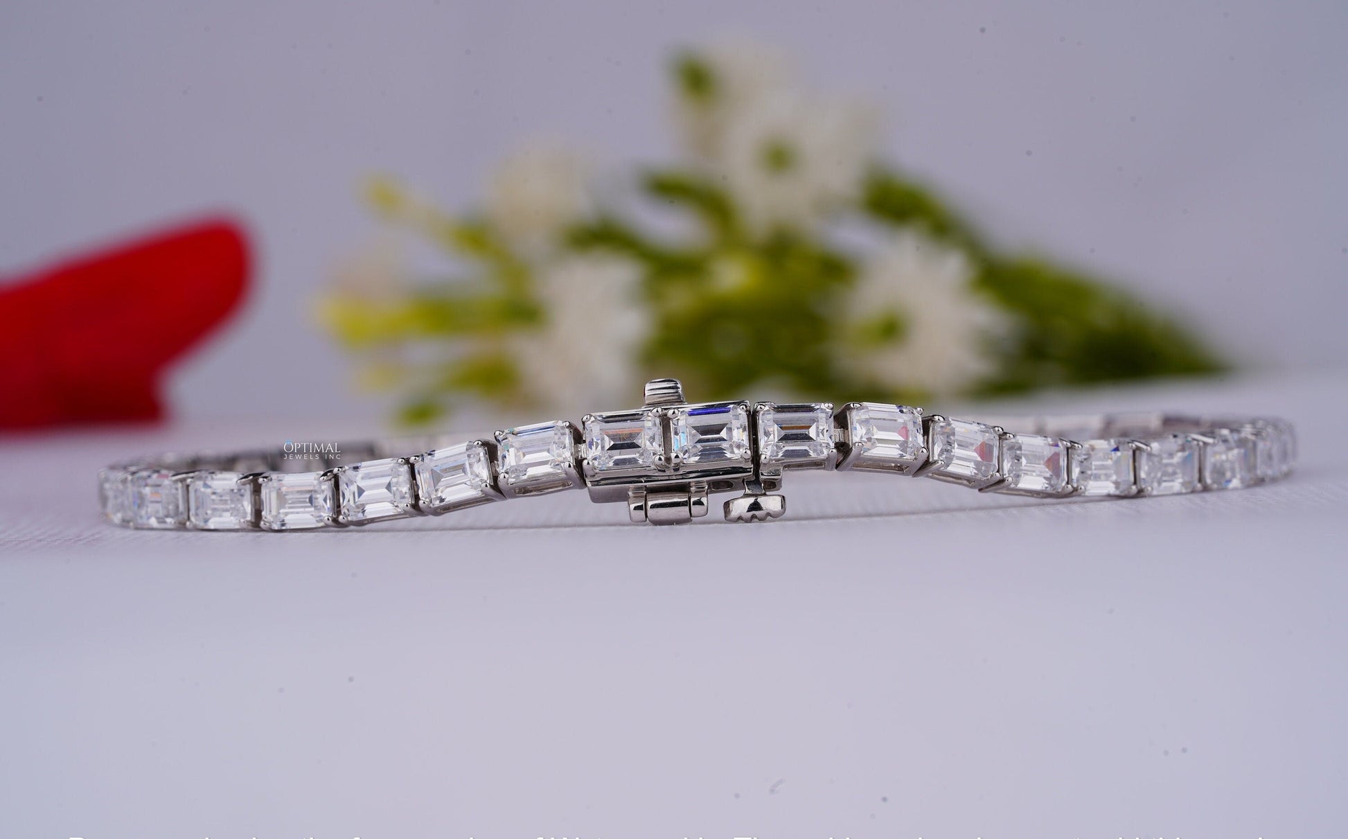 Stunning Emerald Cut Lab Grown Diamond 8.00 Ctw White Gold Tennis - The Sparkling Squirrels & Co. 