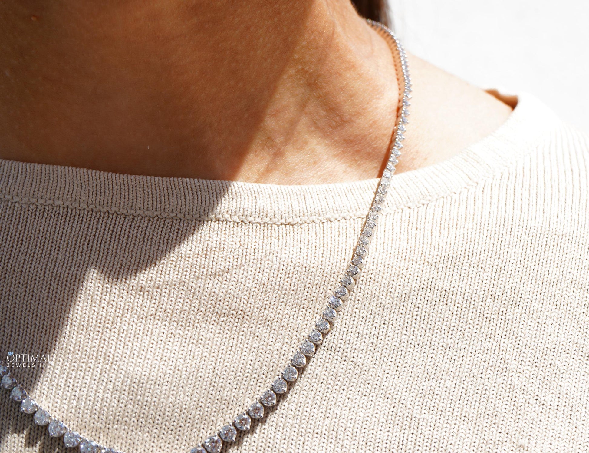 Gorgeous Round Lab Grown Diamond Necklace 20.50 CT Tennis Necklace, - The Sparkling Squirrels & Co. 