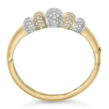 18K Gold 6.00 Cttw Diamond Graduating Dome Bangle Bracelet (G-H Color, VS2-SI1 Clarity)-2