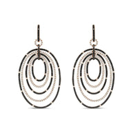 18K Rose Gold 5.00 Cttw Round Black and White Diamond Graduated Hoop Dangle Earrings (Black and F-G Color, VS1-VS2 Clari - The Sparkling Squirrels & Co. 