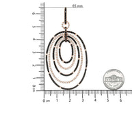 18K Rose Gold 5.00 Cttw Round Black and White Diamond Graduated Hoop Dangle Earrings (Black and F-G Color, VS1-VS2 Clari - The Sparkling Squirrels & Co. 