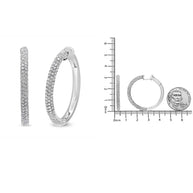 18K White Gold 2 1/3 Cttw Pave Set Diamond Semi Eternity Leverback Hoop Earrings (F-G Color, VS1-VS2 Clarity) - The Sparkling Squirrels & Co. 