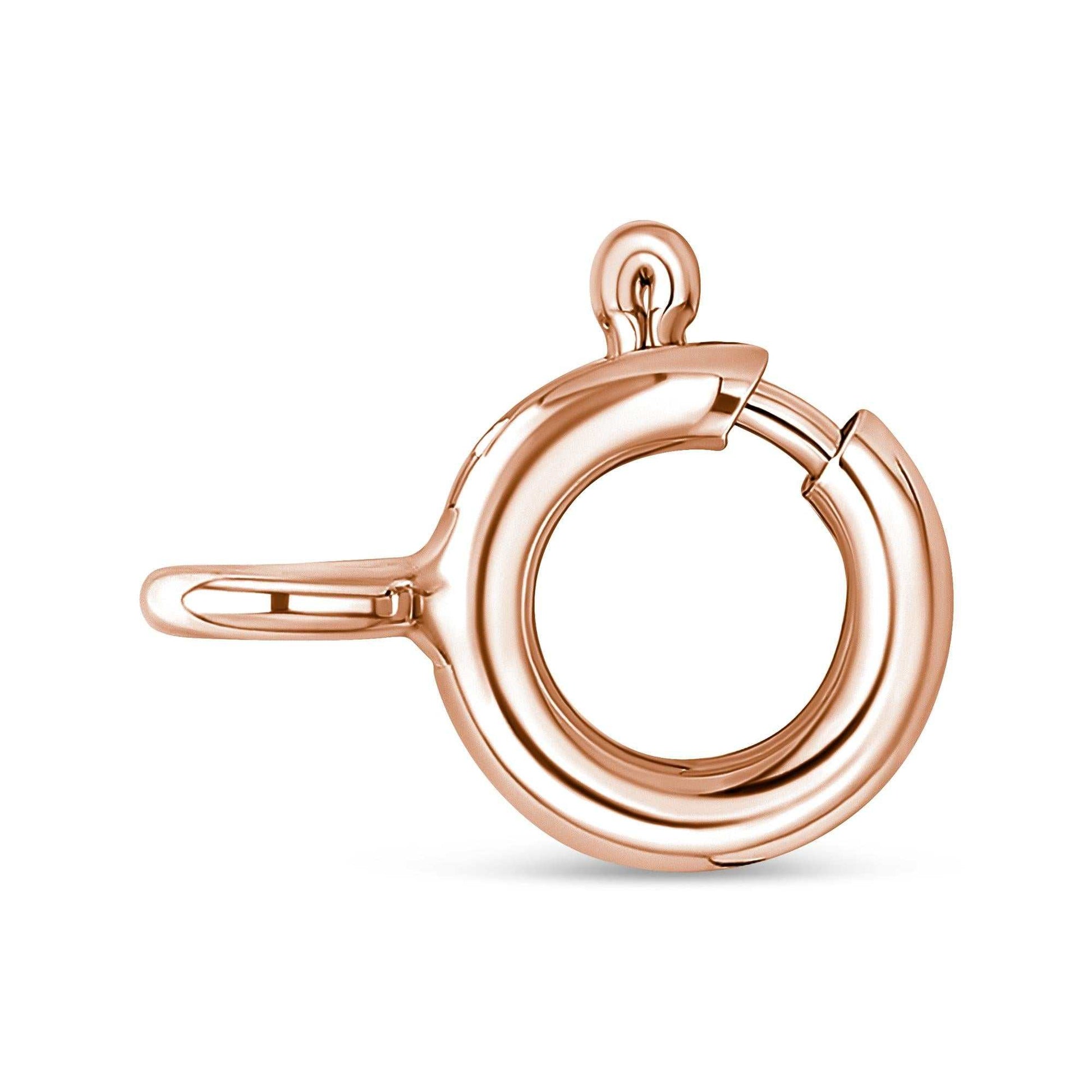 18k rose gold spring ring clasp for 18-inch cluster heart shape pendant necklace
