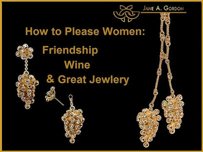 Dionysian Vine of Eternal Revelry 18K gold grape cluster lariat necklace with bezel set diamonds inspired by mythology and luxury.