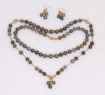 Tahitian Pearl Mega Set-Round-Multi Color-Interchangeable Necklace/Bracelet, Earrings/Pendant-4