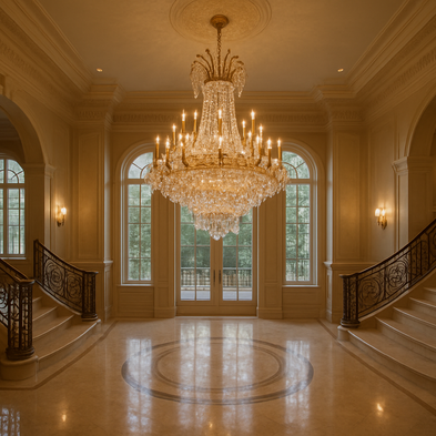 large 2 story luxury foyer chandelier