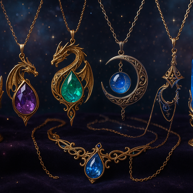 luxury fantasy fancy shards, pendants and necklaces collection