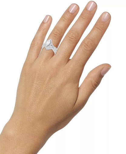Stunning 2 Ct. T.W. Diamond Marquise Bridal Set in Elegant 14K White Gold