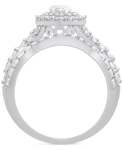 Stunning 2 Ct. T.W. Diamond Marquise Bridal Set in Elegant 14K White Gold