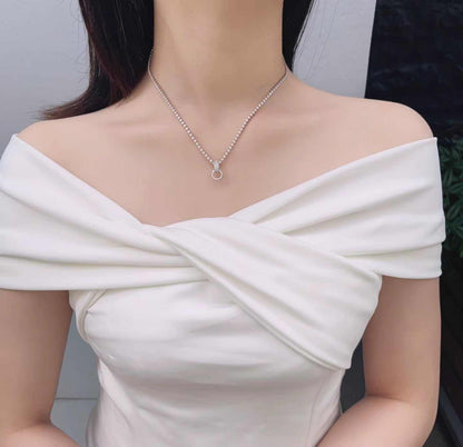 FIY24 Diamonds 4.298Ct Nature White Diamonds Necklace Solid 18K White Gold for Women Fine Holidays' Presents - The Sparkling Squirrels & Co. 