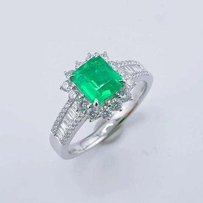 GUILD25 men's fine ring with 0.83ct natural green emerald and 18K gold band