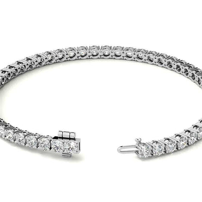 8.5 CTW Lab Grown Diamond Tennis Bracelet in 14kt White/Yellow Gold (G/Vs) AGI Certified - The Sparkling Squirrels & Co. 